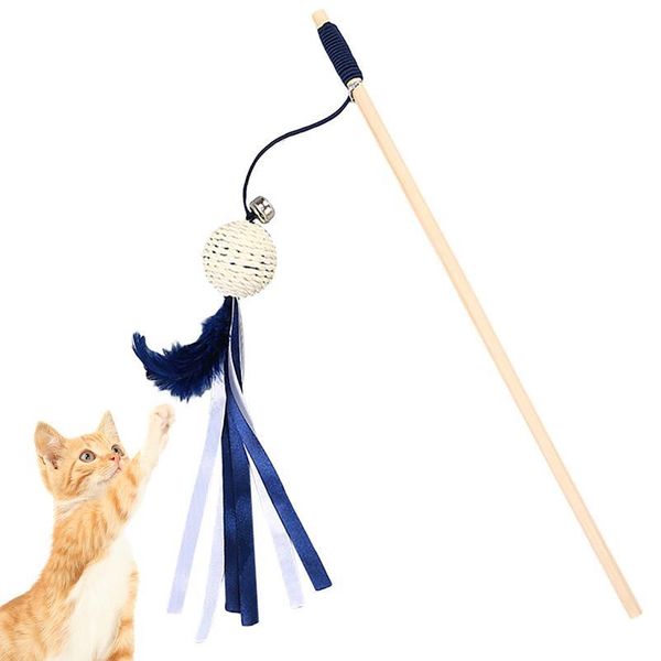 

cat toy pet cat teaser bird feather plush cat wand catcher stick mouse fish interactive toys with b qylsjj