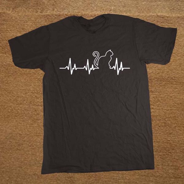 

sport love cat heartbeat party t shirt funny tshirt mens clothing short sleeve camisetas t-shirt