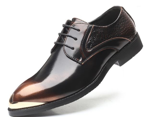 

dress shoes european fashion men's lace sheet metal formal wedding party homecoming prom oxfords1, Black