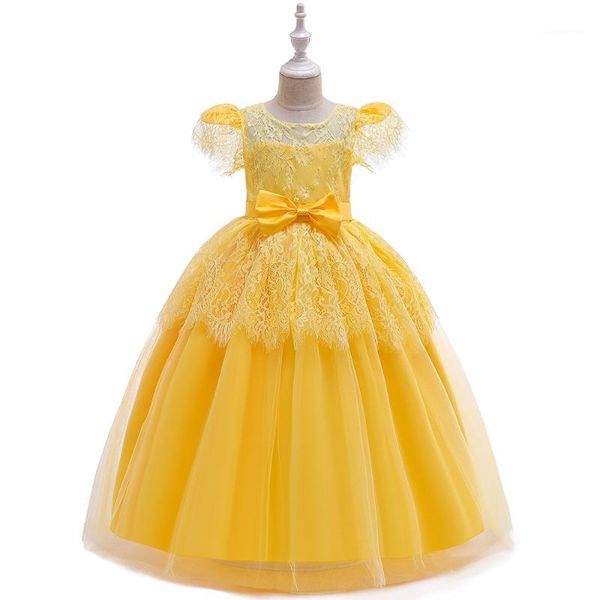 Balança Balanjawn Amarelo Longo Relógio Crianças Vestidos de Casamento Conceito Vestidos De Aniversário Vestidos de Festa de Aniversário Primeira Comunhão 20191