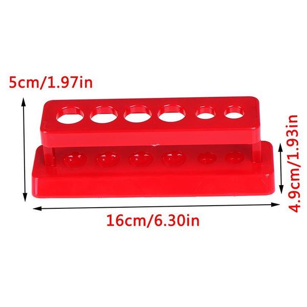 

6 holes red plastic test tube rack holder support burette stand laboratory test tube stand shelf lab school jllmdc