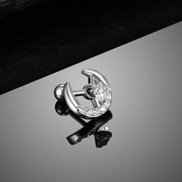 

1pc prong setting cz gem ear helix tragus cartilage stud earrings internally thread labret monroe lip stud piercing jewelry q bbyzov, Silver