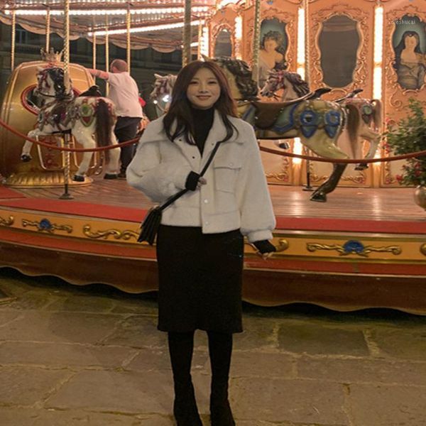 

2021 new winter fashion ladies coat casual keep warm loosecoat ladies plus velvet cotton clothes1, Black