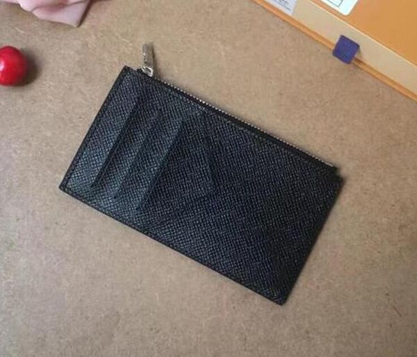 

real leather coin card holder fashion zipped pocket organiser coin card holders zipper case purses multiple zip wallet passport cover, Red;black