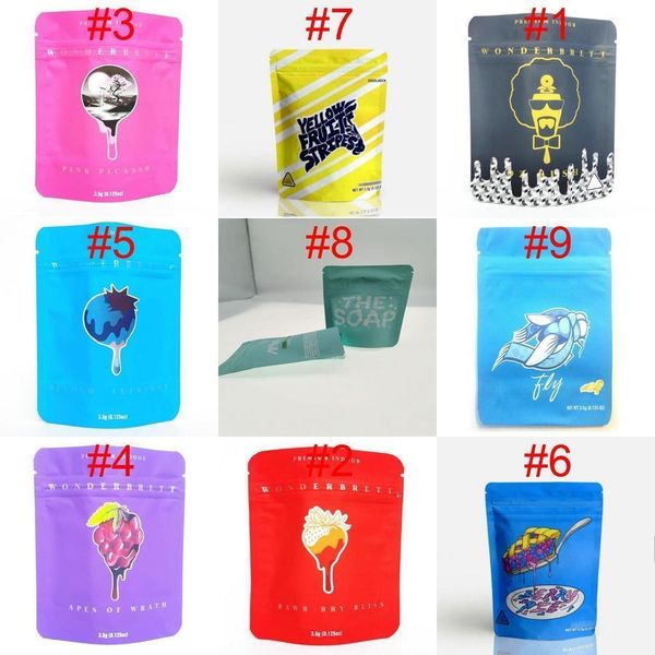 

designer cookies packaging bags dry herb flower smell proof bag 3.5g mylar package cheetah piss gelati garry wonderbrett dhl bbycwb, Pink;blue