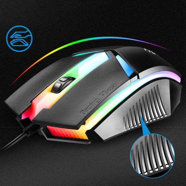 

keyboard mouse set game wired mouse cool colorful backlit keyboard home office h05b