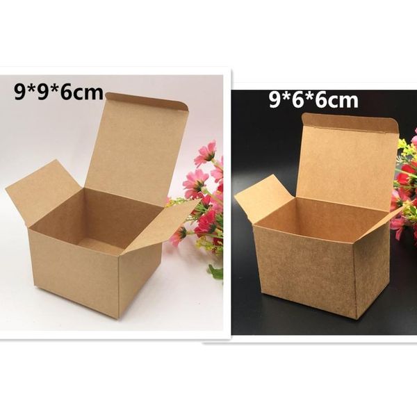 

10 шт. / лот большой окно окна и небольшая бумага kraft cardboard упаковка подарочная коробка handmade soap candy для свадебных украшений jl