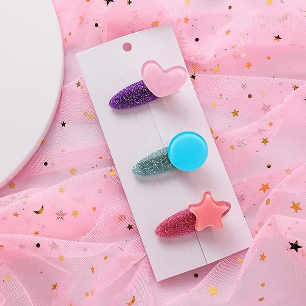 

hair accessories ladies hairpin headdress 3pcs/batch fashion geometric candy color matte cute street high quality