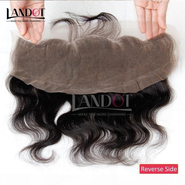 

grade 8a cambodian lace frontal closure body wave wavy size 13x4 full lace frontal 100% unprocessed virgin human hair closures natural black, Black;brown