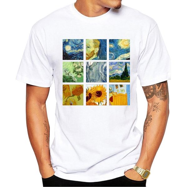 

2019 new cool men's fashion van gogh art design short sleeve hipster tee hoodie designers t shirts sweatshirt
