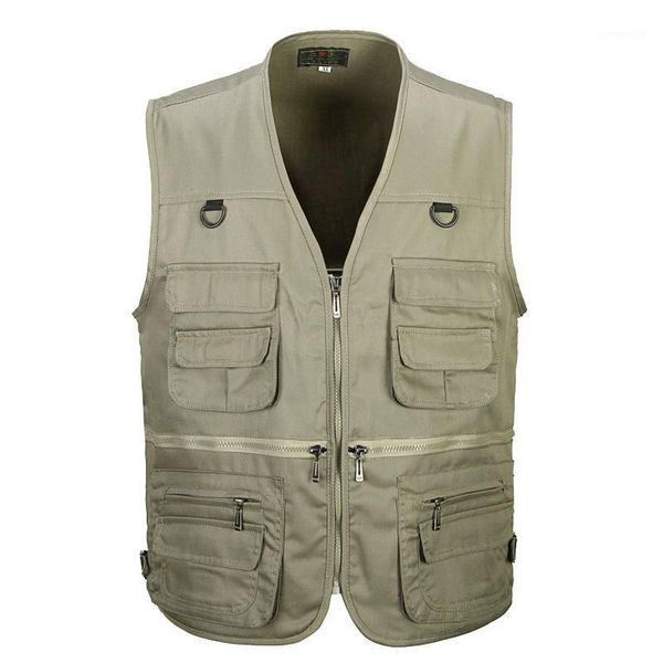 

men's vests men cotton multi pocket vest summer male casual thin sleeveless jacket with many pockets mens pographer baggy waistcoat1, Black;white