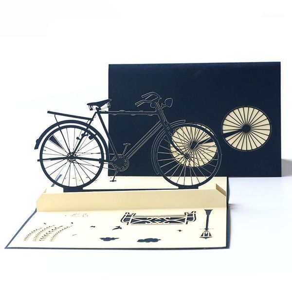 

greeting cards father's day card 3d retro bicycle graduation gift handmade card1