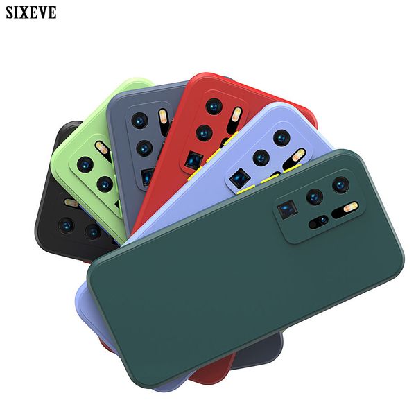 

жидкий силиконовый мягкий чехол для huawei p30 p40 lite 5g mate 30 pro nova 5 7 se hole 30s мобильный телефон обратно крышка бампера