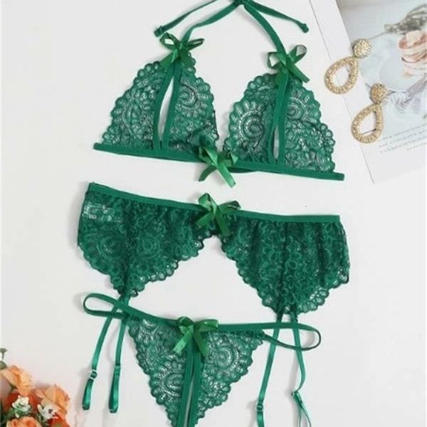 

lace underpants fun butterfly bra new garter bikini 3-piece 1495, Black;pink