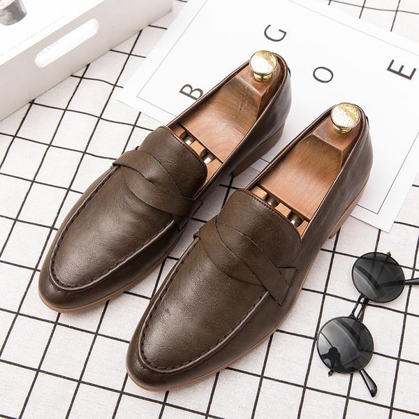 

cimim brand casual men fashion leather shoes italy large size business luxury dress wedding shoes new office men loafers, Black