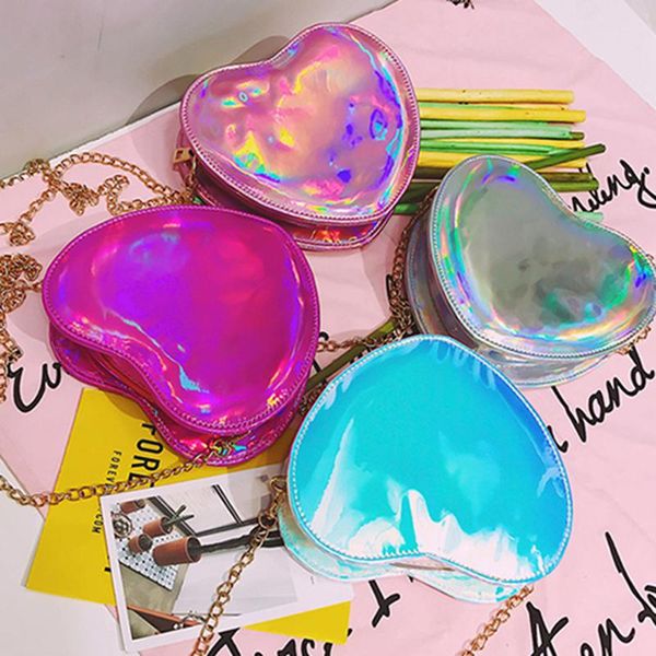 

colorful love heart shoulder bag clutch women shoulder messenger crossbody bag girls birthday gift