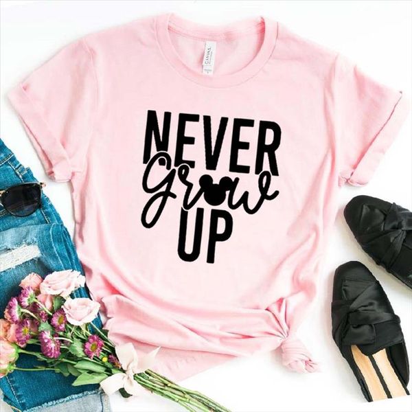 

never grow up women tshirt cotton casual hipster funny t shirt gift lady yong girl tee drop ship zy 313, White