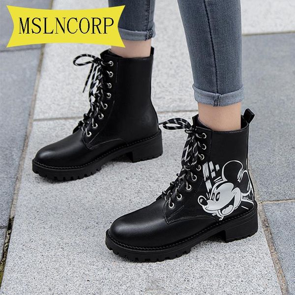 

plus size 34-43 leather women black ankle boots motorcycle boots female autumn winter shoes woman punk motorcycle spring