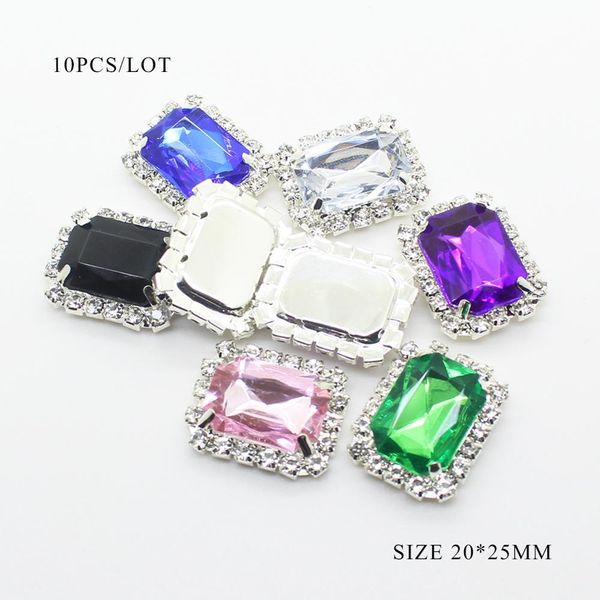 

мелкооптовый 10pcs / lot 20 * 25mm прямоугольник flatback кнопки diy свадебные украшения женщины волос ленты лук handwork аксессуары jlldva, Black