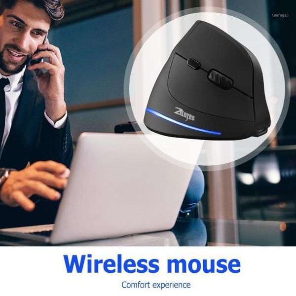

mice zelotes f-35 2.4ghz 6 buttons wireless rechargeable gaming computer 2400 dpi adjustable ergonomic optical vertical mouse1