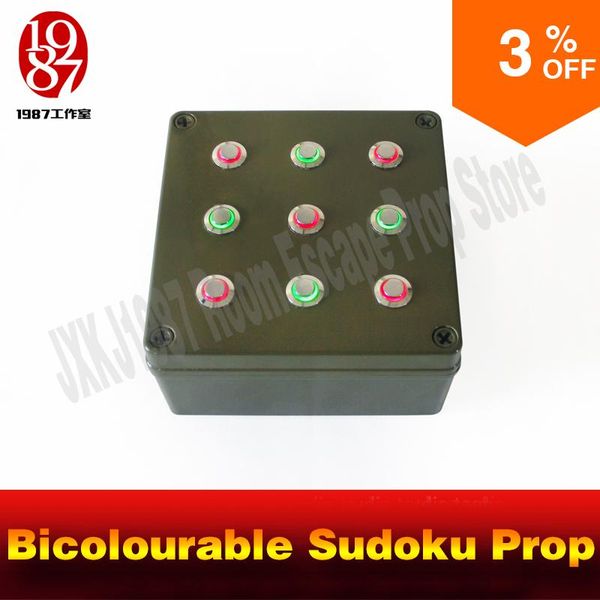 

alarm systems jxkj1987 room escape props bicolourable sudoku prop press the nine buttons into right color to unlock for adventurer game