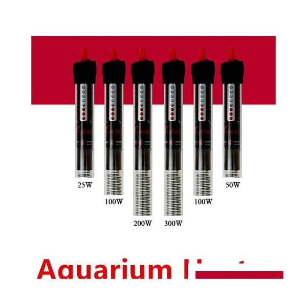 

25w 50w 100w 200w 300w aquarium heater durable submersible heater heating rod for aquarium glass fish tank temp shipping 2wwzu