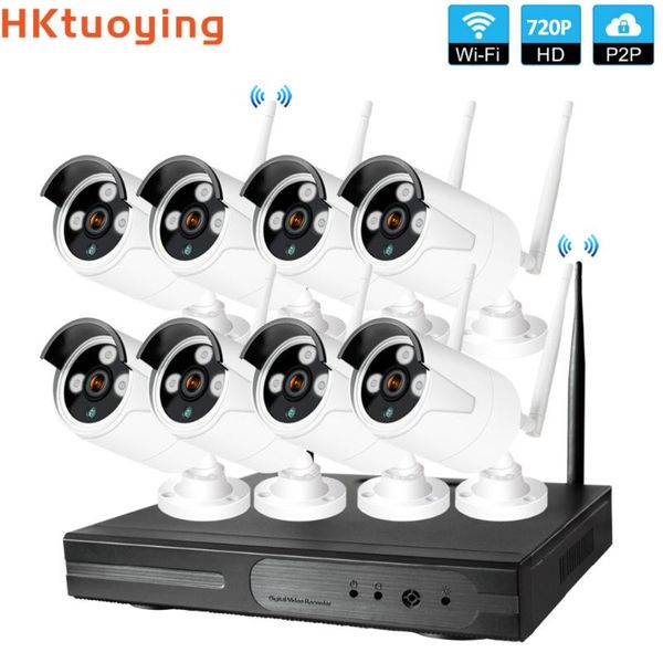 

plug and play 8ch 1080p hd wireless nvr kit p2p 720p indoor outdoor ir night vision security 1.0mp ip camera wifi cctv system