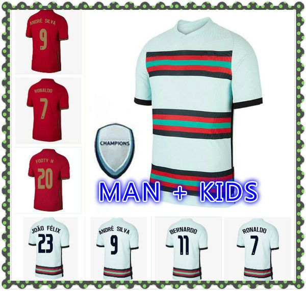 

20 21 joao felix soccer jerseys national team 2020 2021 bernardo pepe b.fernandes camisa de futebol men kids kit football shirts, Black