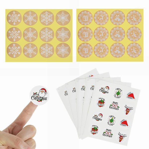 

10sheets christmas sticker card gift packaging box paper sticker for merry christmas new year party diy sealing label decoration1
