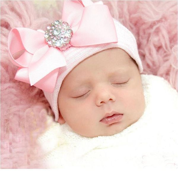

newborn chiffon bow baby hat solid pink blue color soft hospital girls caps newborn pgraphy props baby accessorie qylbft, Yellow
