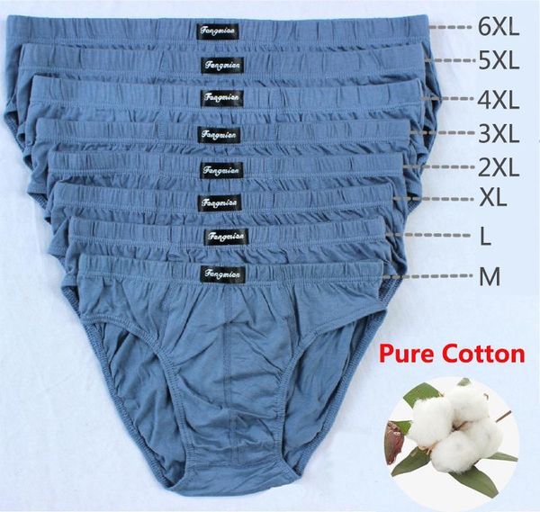 

100% cotton mens briefs plus size men underwear panties 4xl/5xl/6xl men's breathable panties1, Black;white