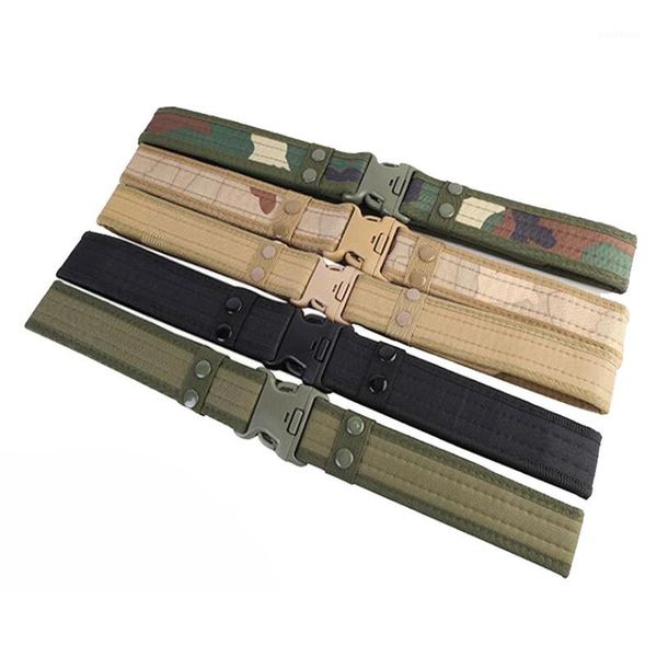 

waist support outdoor hunting sport waistband army combat training tactical belt adjustable canvas belt1, Black;gray