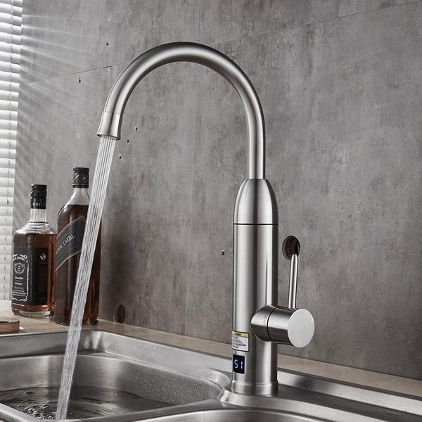 

electric tankless water heater instantaneous water heaters stainless steel kitchen faucet cold water heating tap eu/uk jlliaz
