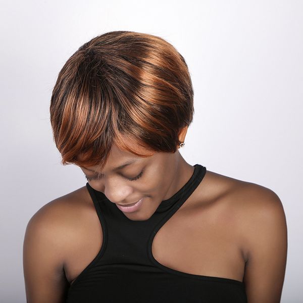 

new bob with 4-inch cropped straight wig bangs and fluffy natural synthetic wig cover available now, Black