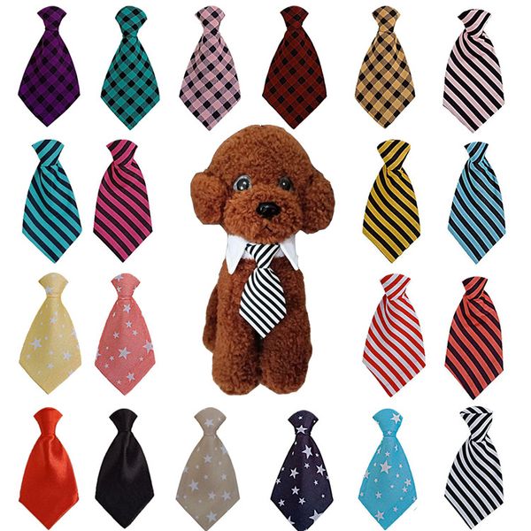 Tie Dog Pet Stripes Dog Star Malha Cachecol Collar Falso Toalha decote Água Cat Bow Tie Dog Pet Shop XD24103