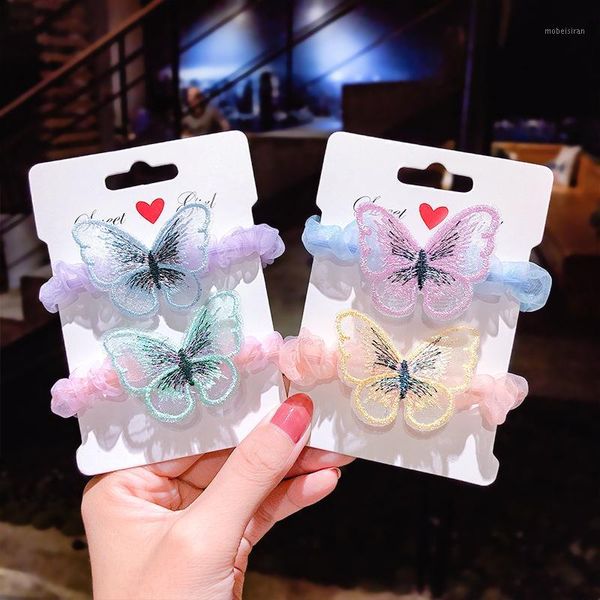 

5pcs/lot candy colors chiffon lace butterfly hair bands baby girls headband korea hairband bezel kids wholesale hair accessories1, Slivery;white