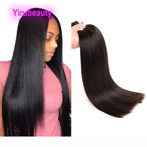 

brazilian remy hair extensions long inch 32-38inch body wave straight natural color 100% human virgin hair wholesale three pieces, Black