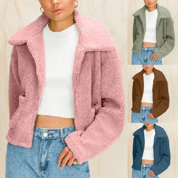 

sweaters winter fluffy coat jacket women oversized single breast draped pockets cardigan coats loose jacket casual outwear, Black;brown