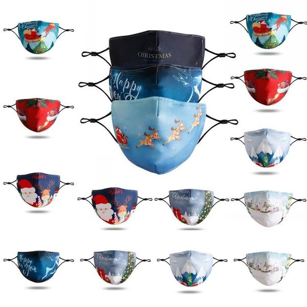 

us stock designer christmas cycling face mask fashion masks cartoon washable printed santa beard mask pm2.5 dust haze mask fy9242, Black