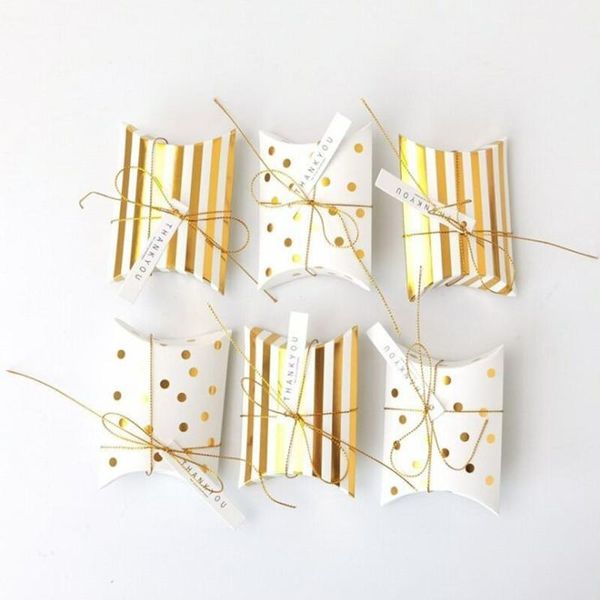

50pcs lot new white paper pillow favor box wedding candy party gifts with 40cm string and thank you style paper tag bbyfpa