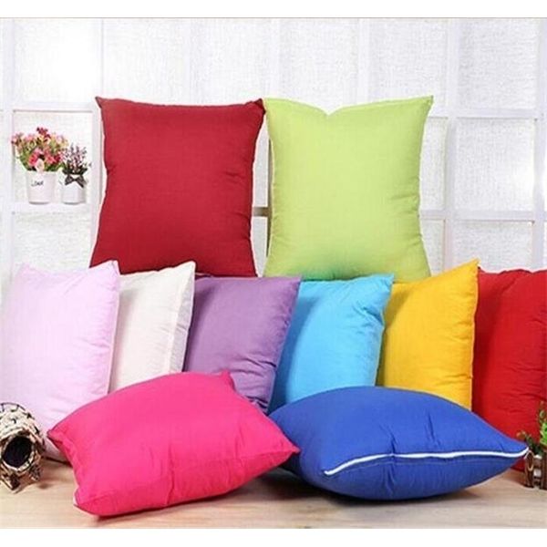 

45 * 45cm home sofa throw pillowcase pure color polyester white pillow cushion cover decor case blank christmas gift