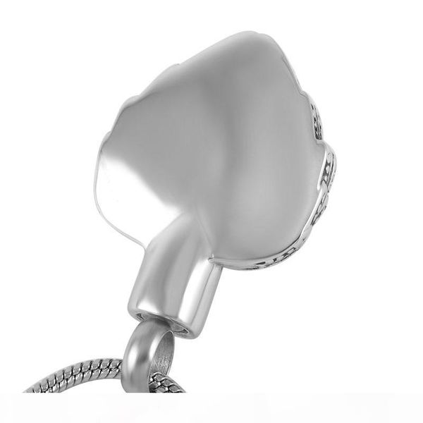 

ijd8719 feather hold heart urn cremation blue rhinestone urn pendant for pet human ashes cremation urn ashes holder jewelry, Silver