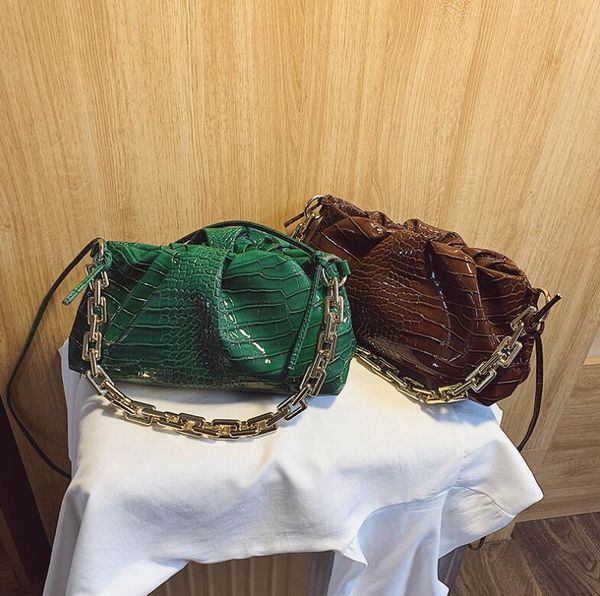 

women handbag crossbody purse lady shoulder bag alligator thick chain totes fashion party bags