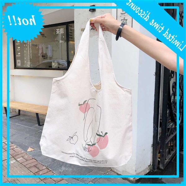 

e166 hanfeng chic simple fruit illustration single shoulder literature and art women's small canvas bag