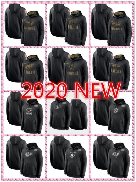 

2020 толстовка викингов 2020 салют для обслуживания sideline ravenss упаковщики управляет 49erss patriot cowboyss saints saints townover кур, Blue;black