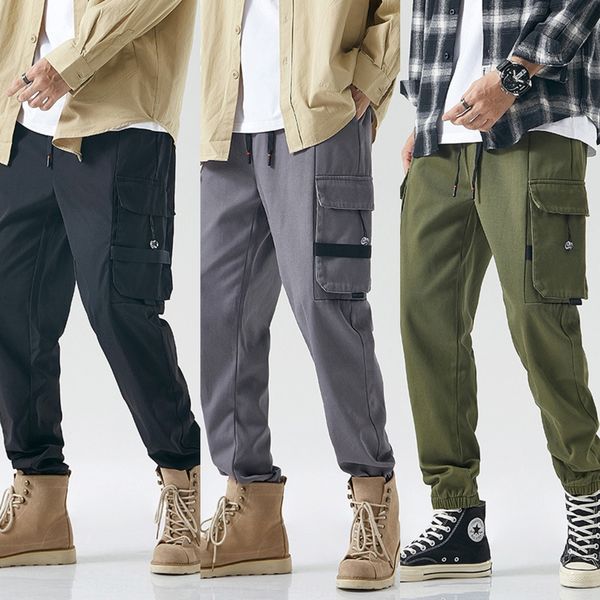 

мужская рабочая одежда мужской осени девять точек свободно узких брюки случайной pantskorean моды бренда спортивных поножи весной и осенью с, Blue