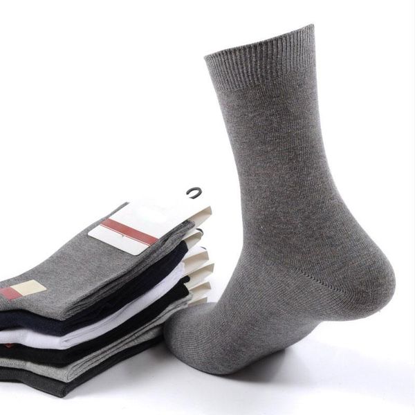 

men's socks autumn winter business solid color cotton warm mid-tube comfortable soft breathable men, Black