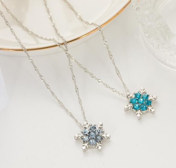 

factorybqhinecklaces snow pendant cubic zirconia shape charm snowflake statment necklace for women girls vintage jewelry