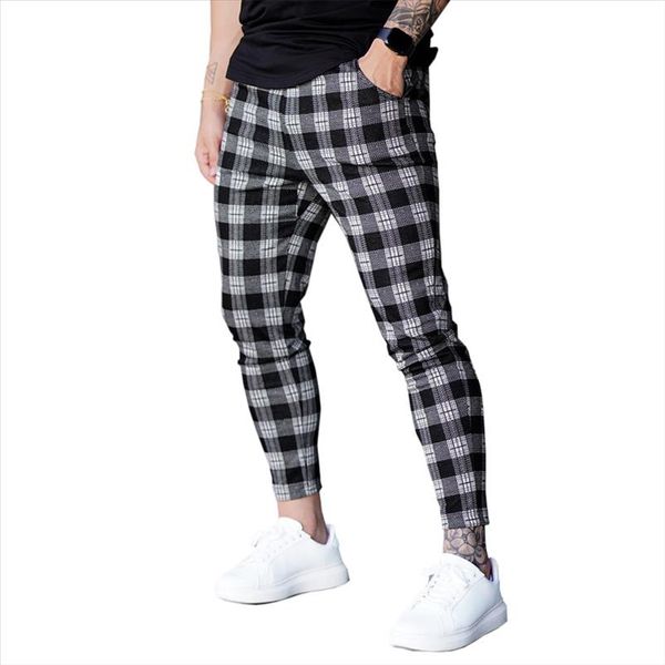 

pants men joggers sweatpants 2020 autumn streetwear trousers plaid casual sports mens pants, Black