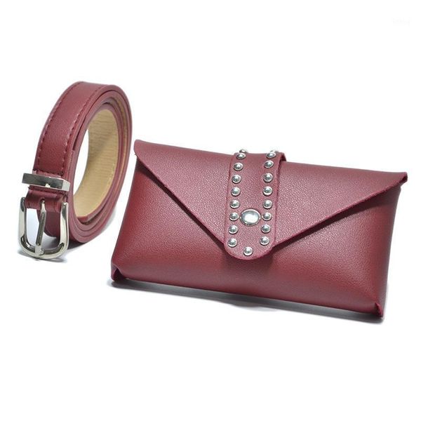 

fashion pack waist bags rivet punk women belt pack vintage mini bags pu leather simple casual belt bag hip pocket1